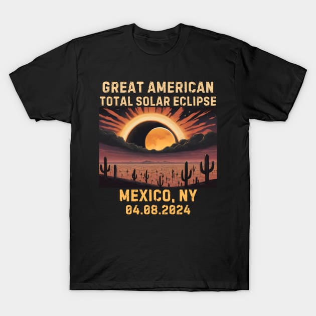 Total Solar Eclipse 2024 USA April 8 2024, Mexico, NY T-Shirt by Pikalaolamotor